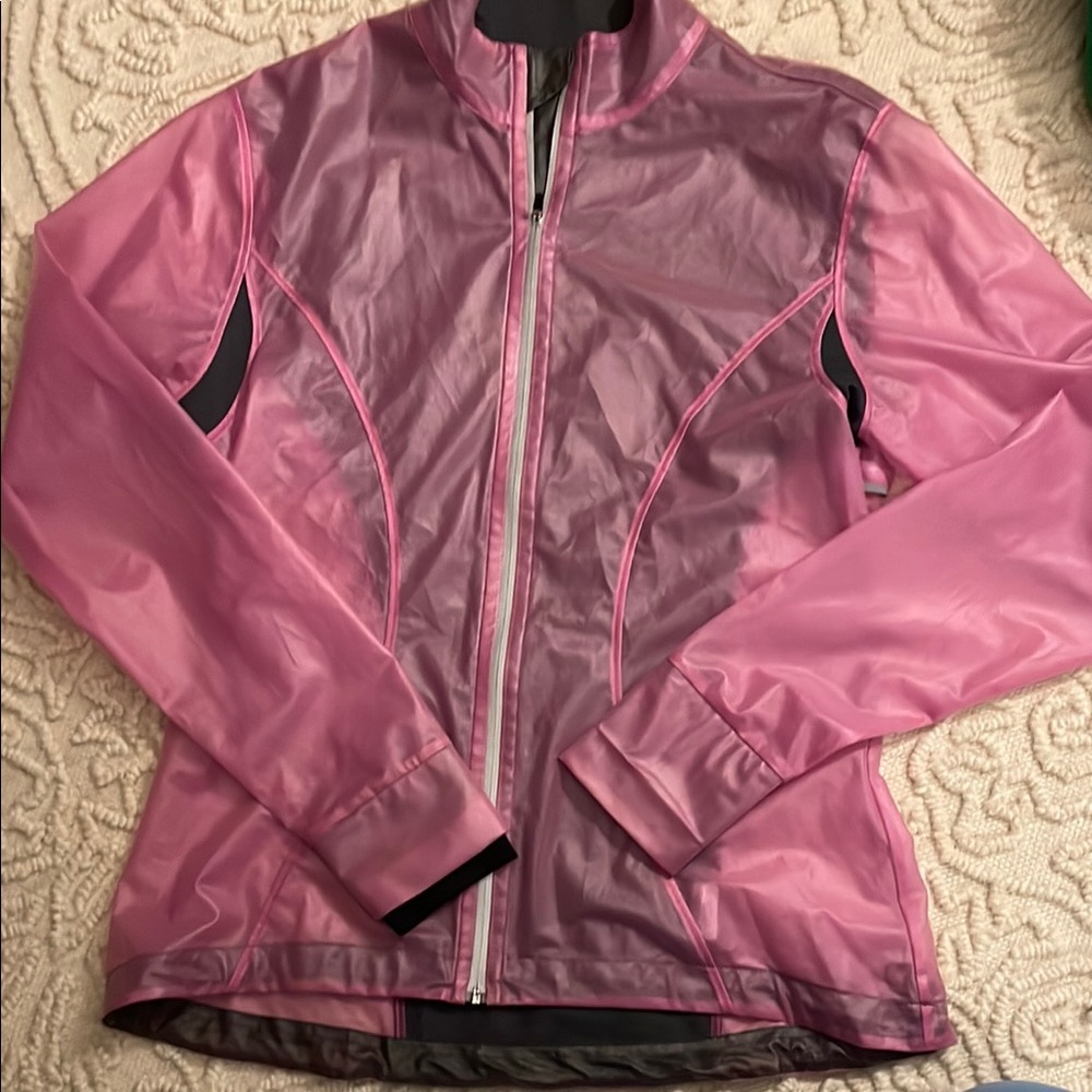 SkirtSports Pink and Gray Ski Jacket with Water-Resistant Fabric